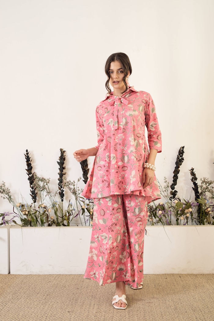 Coral Floral Co-ord Set