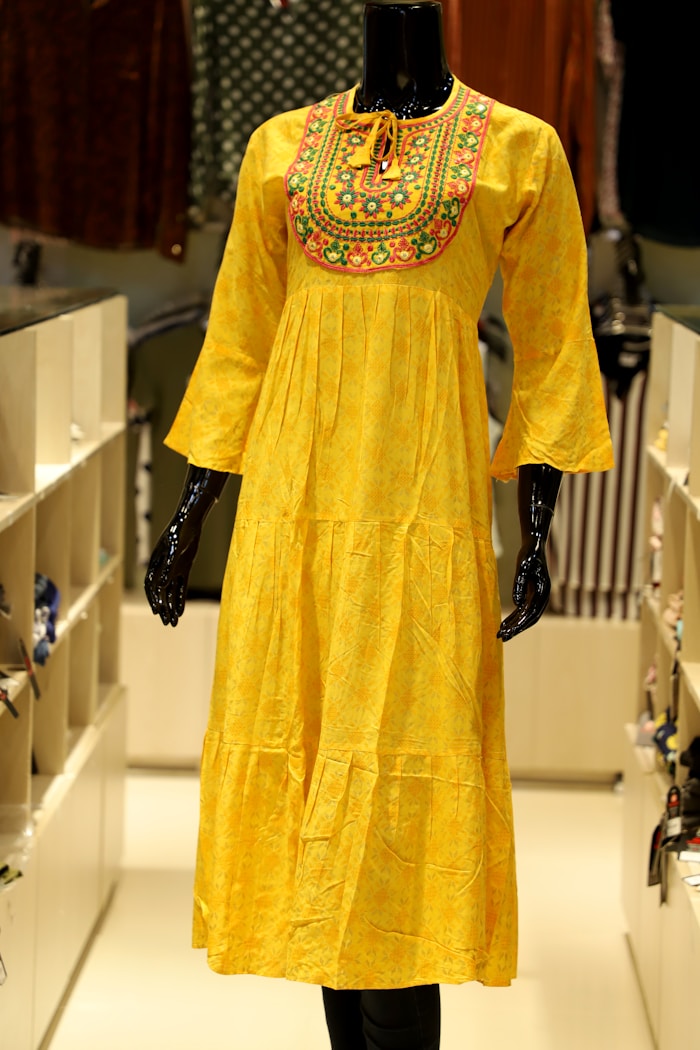 Mustard Yellow Tiered Kurti